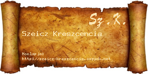 Szeicz Kreszcencia névjegykártya